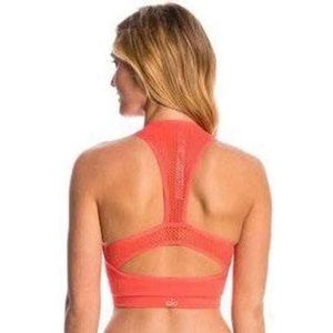 Alo Yoga Power Crop Racerback Bra - size small in guava